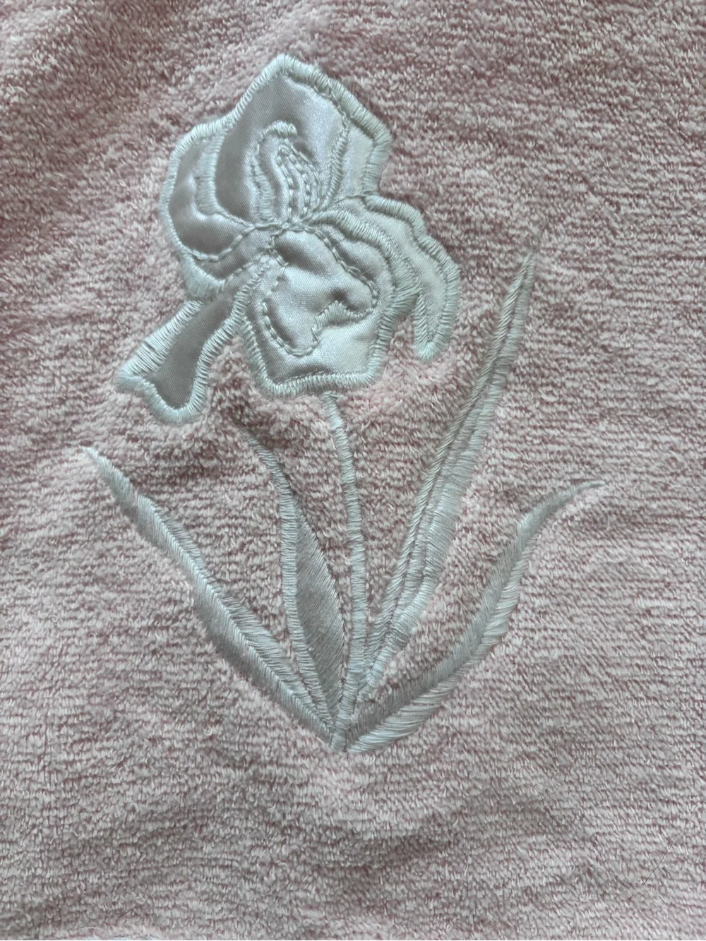 Vintage R.A. Briggs Pink Iris Towel Set Lace Trim Bath Hand Washcloth NWT